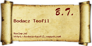 Bodacz Teofil névjegykártya